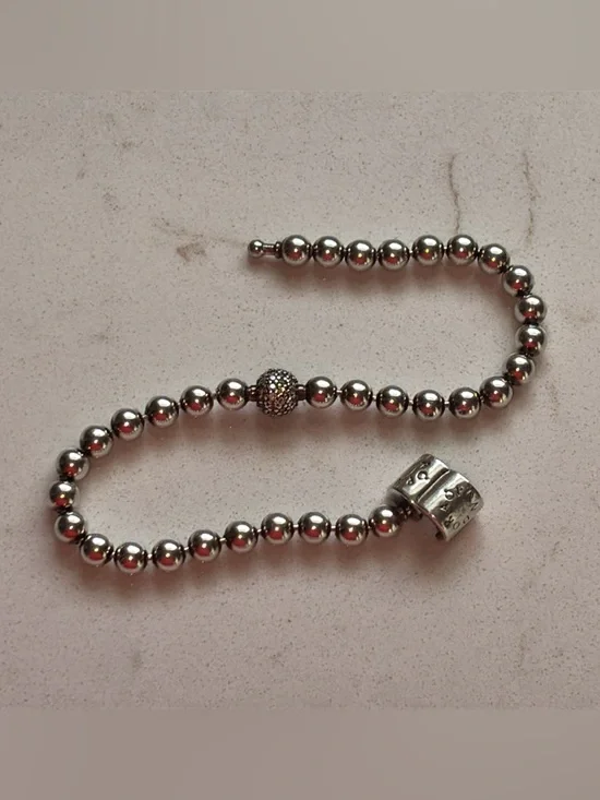 Pandora Sterling Silver Bead and Pave Bracelet - Picture 7 of 11